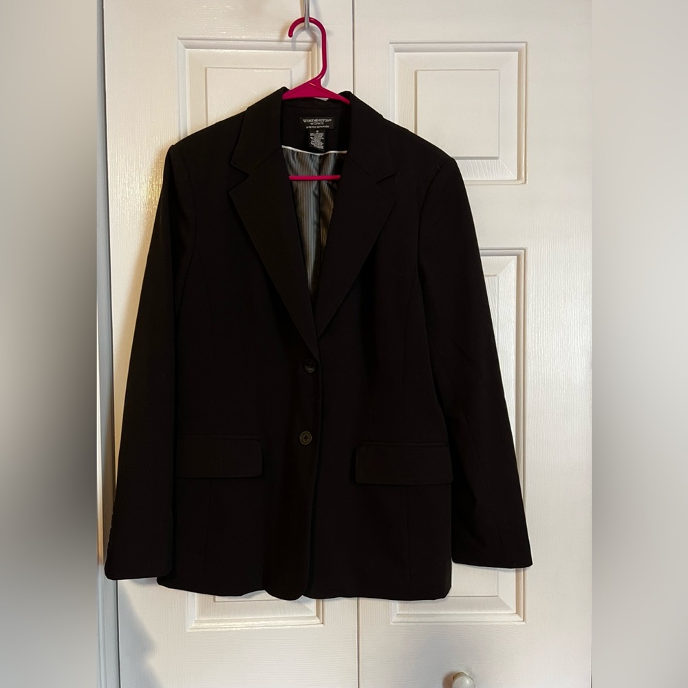 Women’s Black Business Jacket fully lined by Worthington Works.